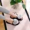 pantoufle femme sans lacet appartements diapositives noir rose décoration coeur confortable maison