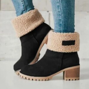 Bottes de neige d'hiver pour femmes, chaussons en laine pour dames, chaussures confortables