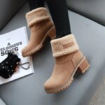 Bottes de neige courtes de style coréen pour femmes, chaussures d'hiver, fourrure