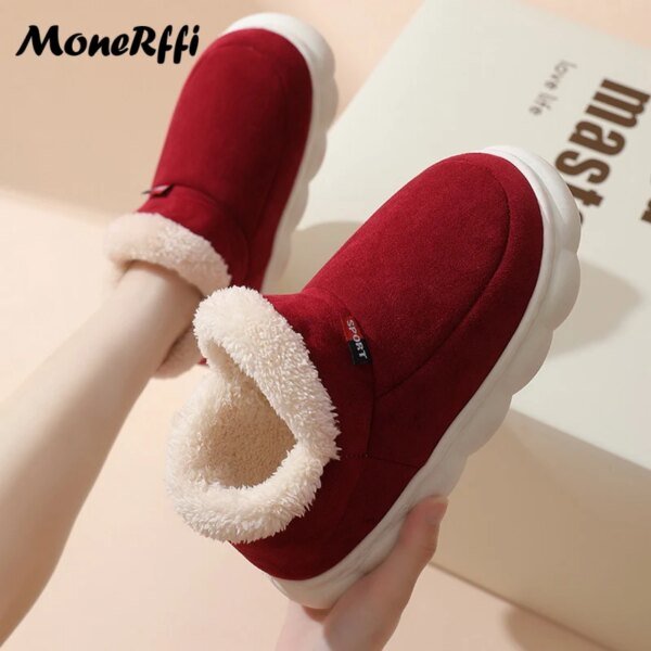 Bottes de neige d'hiver pour hommes et femmes, chaussures de fourrure chaudes, bottes de rinçage unisexes