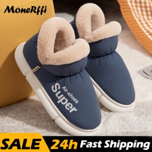 Bottes de neige d'hiver pour hommes et femmes, chaussures de fourrure chaudes, bottes de rinçage unisexes