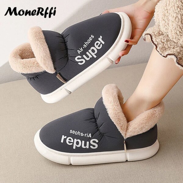 Bottes de neige d'hiver pour hommes et femmes, chaussures de fourrure chaudes, bottes de rinçage unisexes