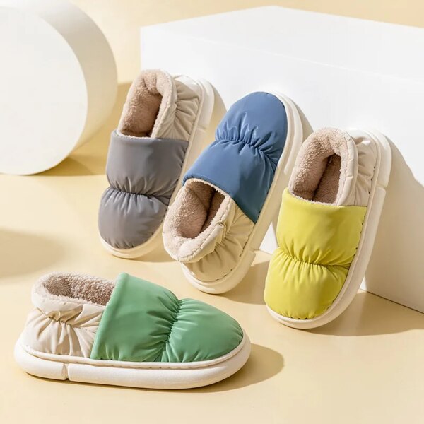 pantoufle femme chaudes pour femme, en coton, en peluche, antidérapantes, semelle épaisse
