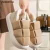 pantoufle femme d'hiver chauds en coton pour femmes et hommes, bottes de neige imperméables en duvet