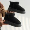 Bottes de neige courtes en peluche pour femmes, chaussures décontractées, fourrure de daim