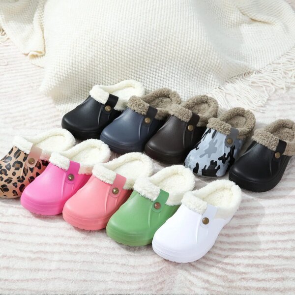 Crocs  en Peluche pour Homme et Femme, Sabots en Fourrure Douces