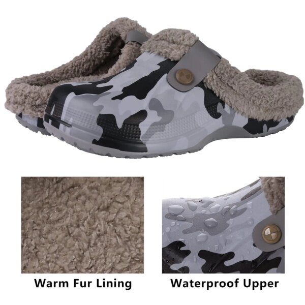 Crocs  en Peluche pour Homme et Femme, Sabots en Fourrure Douces