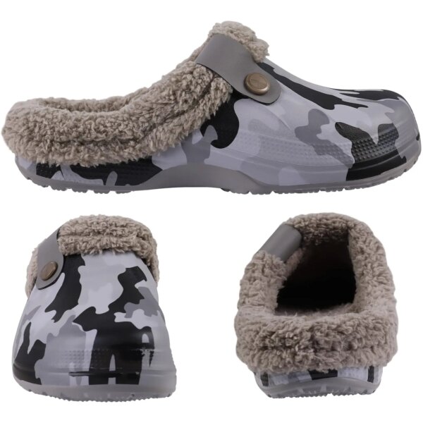 Crocs  en Peluche pour Homme et Femme, Sabots en Fourrure Douces