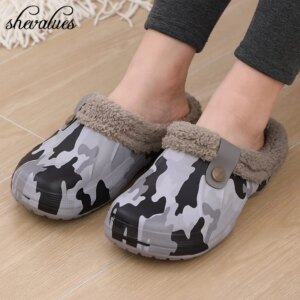 Crocs  en Peluche pour Homme et Femme, Sabots en Fourrure Douces