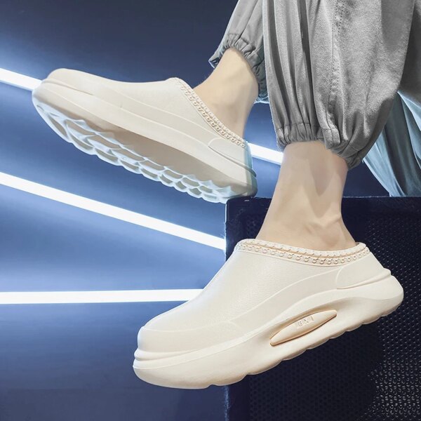 Sabots de jardin chauds en peluche pour hommes, chaussures de chef professionnelles