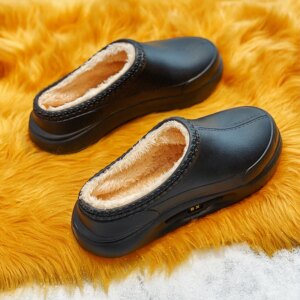 Sabots de jardin chauds en peluche pour hommes, chaussures de chef professionnelles