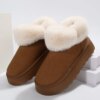 Bottes de neige chaudes en peluche épaissie pour femmes, chaussures en coton, grande taille, hiver, 2023