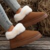 Bottes de neige chaudes en peluche épaissie pour femmes, chaussures en coton, grande taille, hiver, 2023