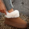 Bottes de neige chaudes en peluche épaissie pour femmes, chaussures en coton, grande taille, hiver, 2023