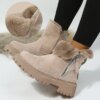 Bottes de neige femme en peluche à plateforme chaude 🥾