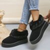Bottes d'hiver chaudes en peluche pour femmes, fausse fourrure, bottes de neige à plateforme