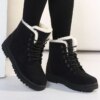 Bottes de neige courtes de style coréen pour femmes, chaussures d'hiver, fourrure