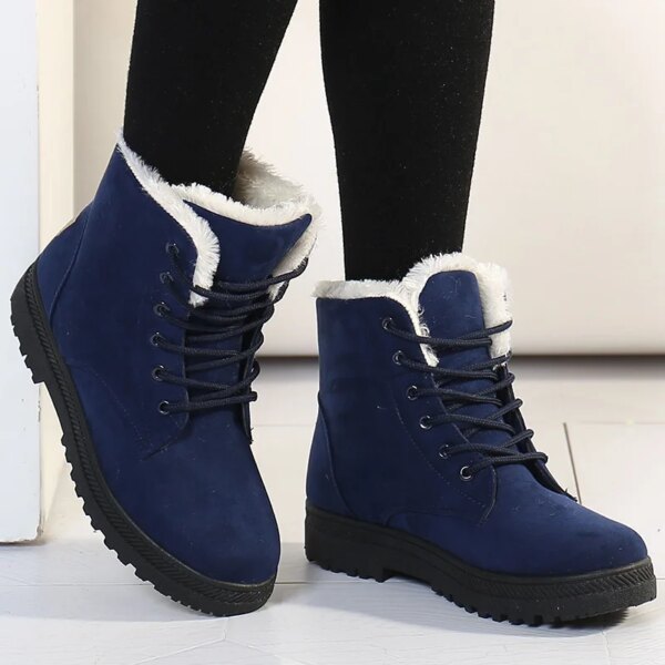Bottes de neige courtes de style coréen pour femmes, chaussures d'hiver, fourrure