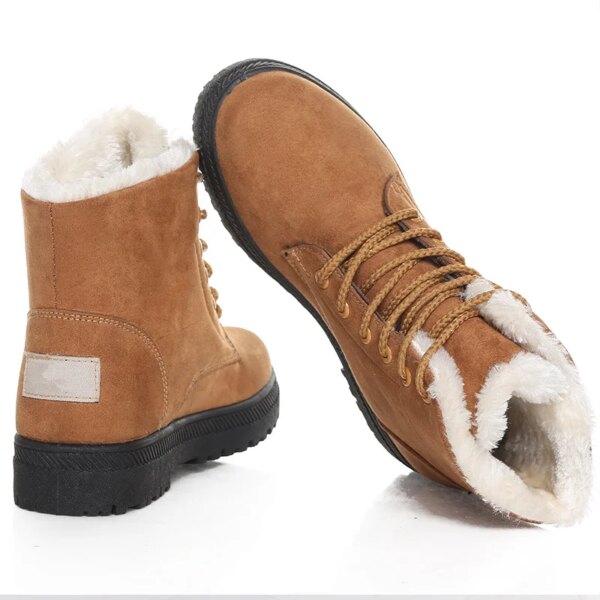 Bottes de neige courtes de style coréen pour femmes, chaussures d'hiver, fourrure