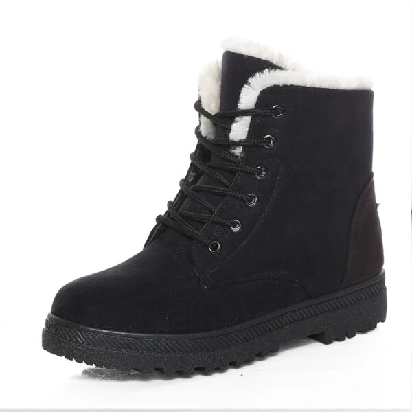 Bottes de neige courtes de style coréen pour femmes, chaussures d'hiver, fourrure