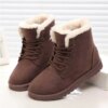 Bottes de neige chaudes d'hiver pour femmes, faux daim, rinçage