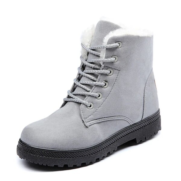 Bottes de neige coordonnantes à lacets pour femmes, bottes de rinçage pour femmes, chaussures en fourrure en peluche