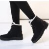 Bottes de neige coordonnantes à lacets pour femmes, bottes de rinçage pour femmes, chaussures en fourrure en peluche