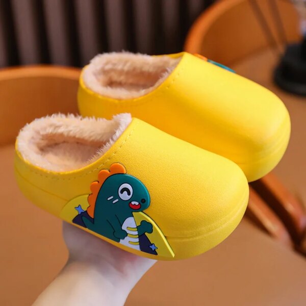 crocs enfant  Chaussons de dessin animé imperméables pour enfants, chaussures chaudes