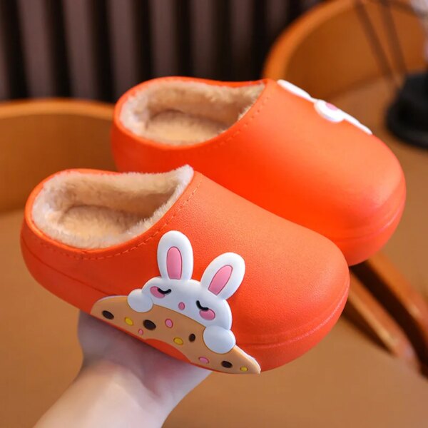 crocs enfant  Chaussons de dessin animé imperméables pour enfants, chaussures chaudes