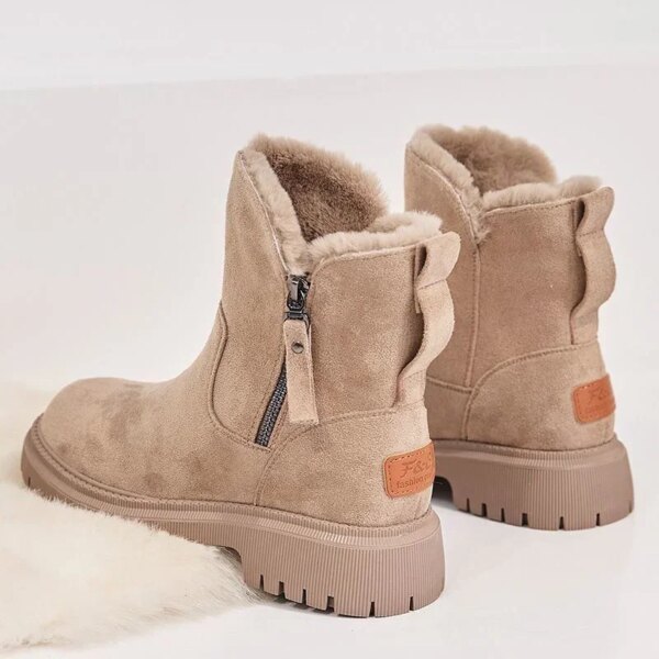 Bottes de neige à plateforme pour femme, gladiateur non ald, chaussures plates en peluche