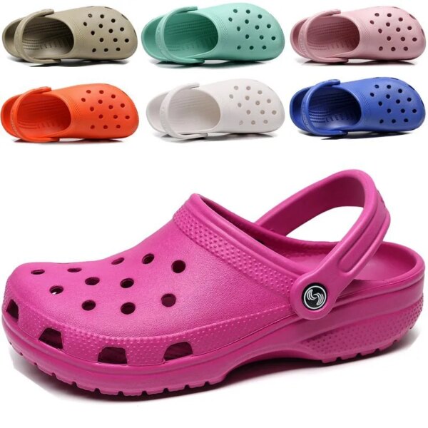 Crocs d'été pour femmes et hommes, mocassins de plage, chaussures de jardin plates en MSI