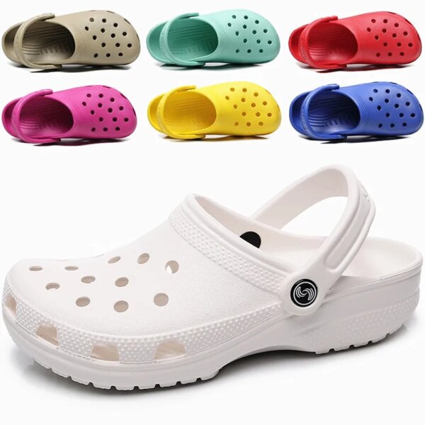 Crocs d'été pour femmes et hommes, mocassins de plage, chaussures de jardin plates en MSI