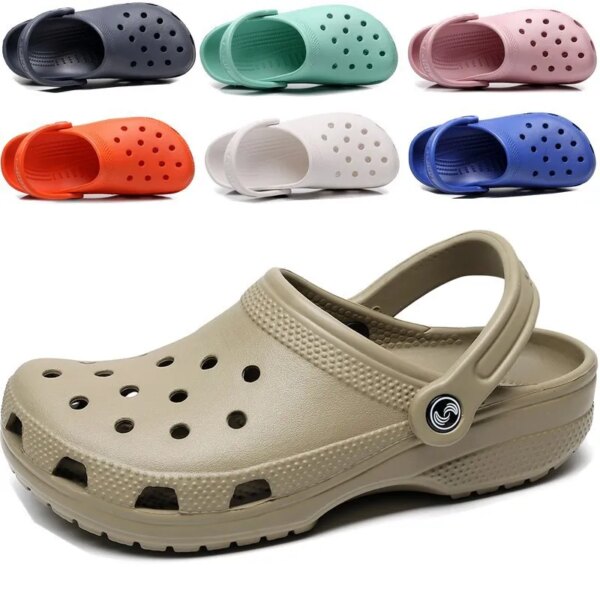 Crocs d'été pour femmes et hommes, mocassins de plage, chaussures de jardin plates en MSI