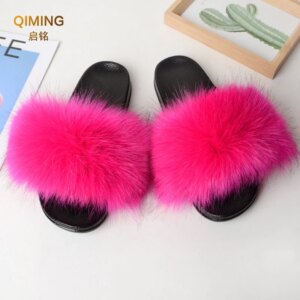 pantoufle femme d'Été en Fausse Fourrure pour Femme, Sandales Moelleuses, Chaussures d'Niket d'Extérieur, Tongs à Fourrure