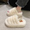 pantoufle femme d'intérieur en peluche pour femmes, toboggans non alds, pantoufles chaudes