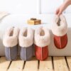 pantoufle femme Plates Chaudes en Peluche pour Femme, Chaussures d'NikDouces et Confortables en Coton, Collection Hiver
