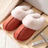 pantoufle femme Plates Chaudes en Peluche pour Femme, Chaussures d'NikDouces et Confortables en Coton, Collection Hiver