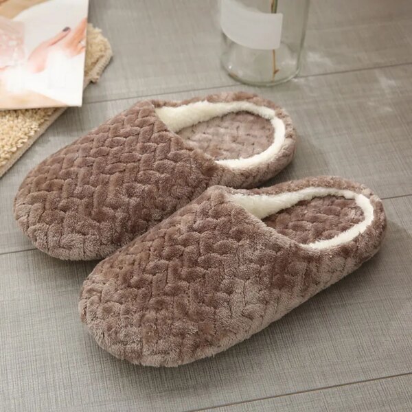 pantoufle femme d'intérieur en peluche pour femmes, chaussures de maison épaisses et chaudes