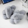 pantoufle femme  pelucheuses pour femmes, bande croisée, peluche douce, chaussures de maison confortables