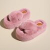 pantoufle femme en fourrure à plateforme épaisse pour femmes, chaussures d'extérieur en fourrure astronomique