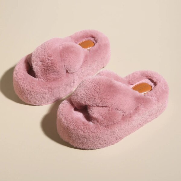 pantoufle femme en fourrure à plateforme épaisse pour femmes, chaussures d'extérieur en fourrure astronomique