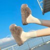 pantoufle femme en fourrure à plateforme épaisse pour femmes, chaussures d'extérieur en fourrure astronomique