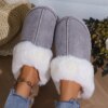 pantoufle femme d'intérieur en fausse fourrure pour femmes, chaussures de maison en daim 2024