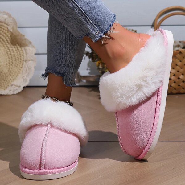 pantoufle femme d'intérieur en fausse fourrure pour femmes, chaussures de maison en daim 2024