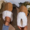 pantoufle femme d'intérieur en fausse fourrure pour femmes, chaussures de maison en daim 2024