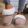 pantoufle femme d'Hiver à Semelle Souple pour Femme, Fausses Chaussures d'Nik, Chaudes en Peluche, en Coton Duveteux