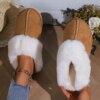 pantoufle femme d'Hiver à Semelle Souple pour Femme, Fausses Chaussures d'Nik, Chaudes en Peluche, en Coton Duveteux