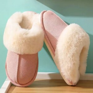pantoufle femme d'Hiver à Semelle Souple pour Femme, Fausses Chaussures d'Nik, Chaudes en Peluche, en Coton Duveteux