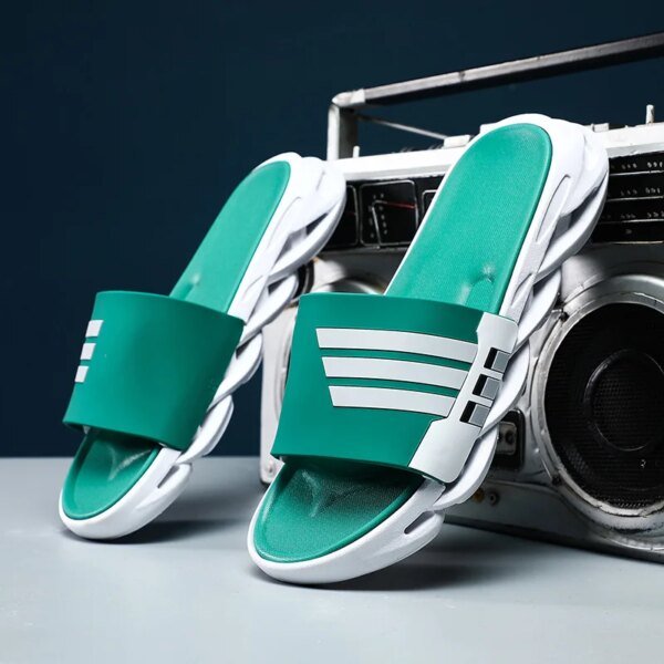 Tongs souples non aldes pour hommes, muettes, diapositives de plage de luxe