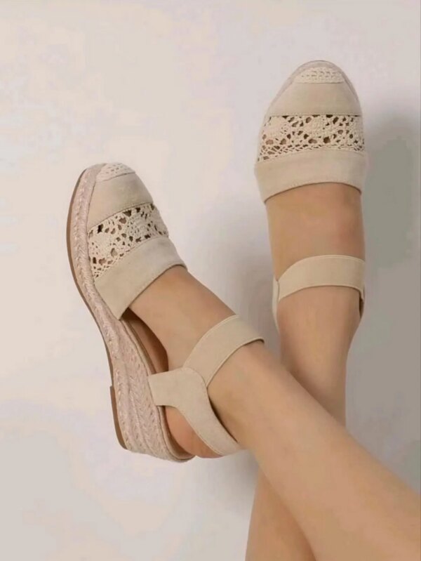 Sandales Femmes Talon compensé Espadrilles Bout fermé Slingbac
